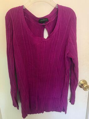 Lane Bryant Magenta Sweater With Cut-Out Back W 22-24